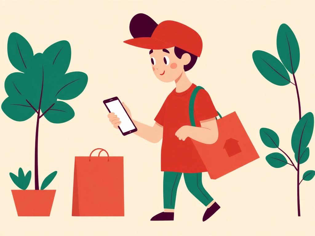 A shopper paying for an order with a mobile wallet