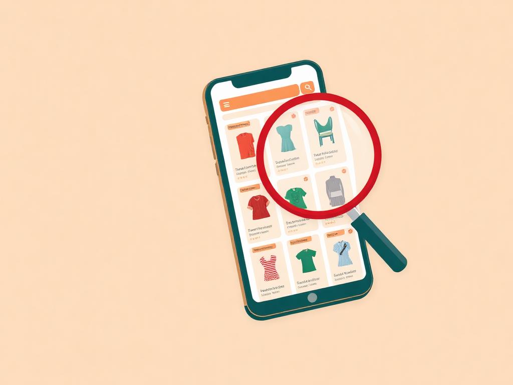 Browsing a product catalogue on a phone